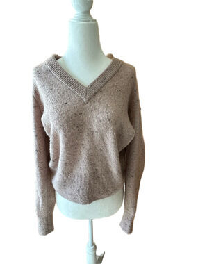Madewell V-Neck Women's Sweater Speckled Pink Large